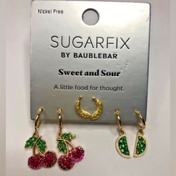 Sugarfix Baublebar 3 Pairs of Earrings Sweet & Sour  - Picture 1 of 2